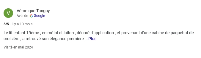 Avis Google de Véronique Tanguy