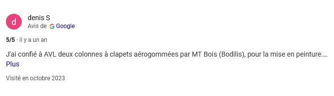 Avis Google de Denis S